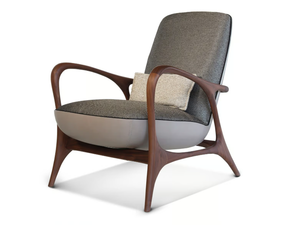 REA - Upholstered high-back fabric armchair with armrests _ Bellotti Ezio